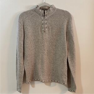 Woolrich Vintage Wool Blend Quarter Zip Sweater Size L Embroidered